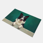Border Collie Doormat Art ドアマット (アングル)