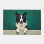 Border Collie Doormat Art ドアマット (正面)