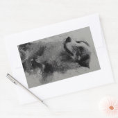 border collie drawing second 長方形シール (封筒)