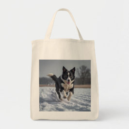Border Collie Elegant Grocery Tote Bag トートバッグ