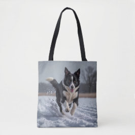 Border Collie Elegant Shoulder Tote Bag トートバッグ