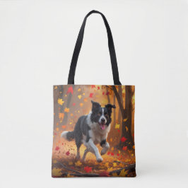 Border Collie Elegant Shoulder Tote Bag トートバッグ