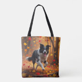 Border Collie Elegant Shoulder Tote Bag トートバッグ (裏面)