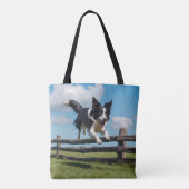 Border Collie Elegant Shoulder Tote Bag トートバッグ (裏面)