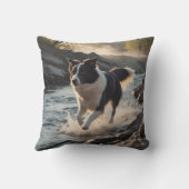 Border Collie Elegant Throw Pillow クッション (裏面)