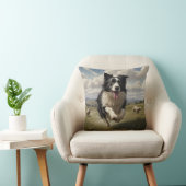 Border Collie Elegant Throw Pillow クッション (椅子)