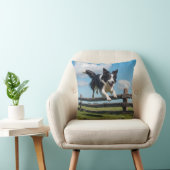 Border Collie Elegant Throw Pillow クッション (椅子)