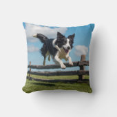 Border Collie Elegant Throw Pillow クッション (正面)