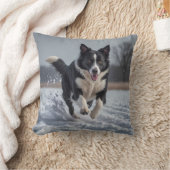 Border Collie Elegant Throw Pillow クッション (ブランケット)
