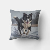 Border Collie Elegant Throw Pillow クッション (裏面)