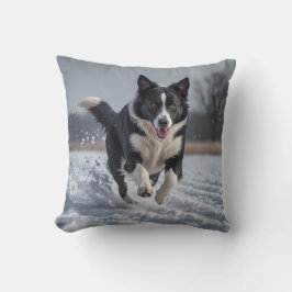 Border Collie Elegant Throw Pillow クッション