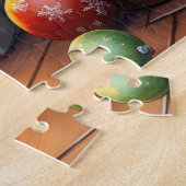 Border Collie Fireplace with Christmas Lights ジグソーパズル (側面)