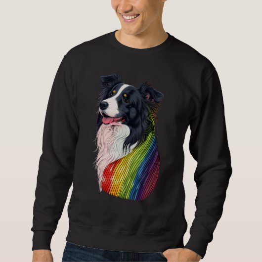 Border Collie Gay Pride Dog LGBT on Border Collie  スウェットシャツ (正面)
