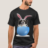 Border Collie Herding Dog Easter Bunny Egg Hunting Tシャツ (正面)