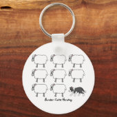 Border Collie Herding Sheep Keychain キーホルダー (正面)