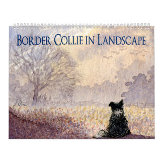 Border Collie in Landscape Calendar カレンダー