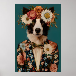 Border Collie In Suit Poster, Border Collie ポスター
