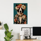 Border Collie In Suit Poster, Border Collie ポスター (ホームオフィス)