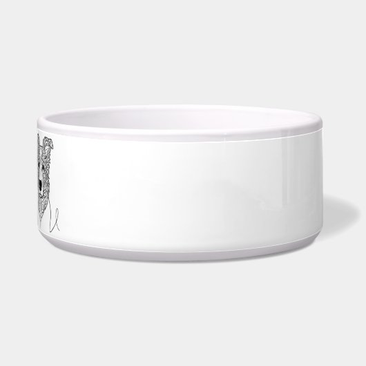 Border Collie Line Art personalized bowl ボウル (右)