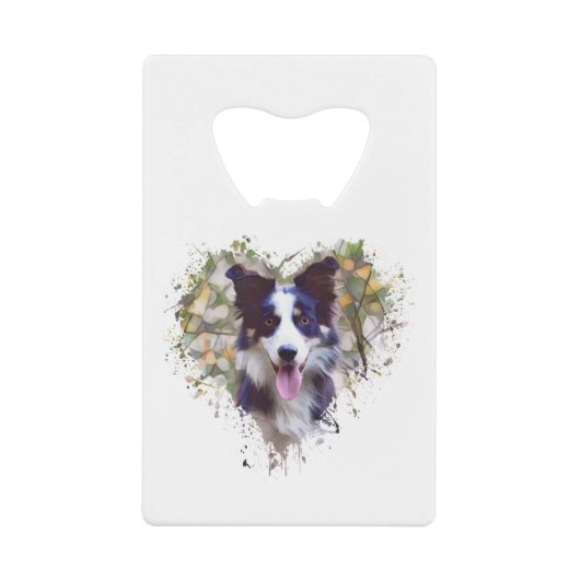 Border Collie Lover Design クレジットカード栓抜き (正面)