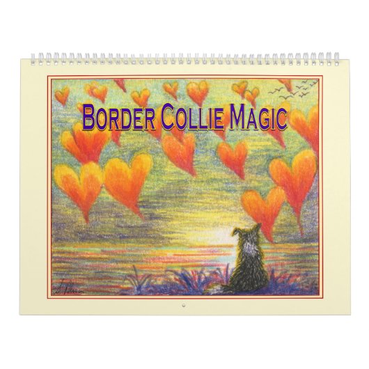 Border Collie Magic wall calendar, picture a month カレンダー (カバー)