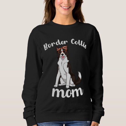 Border Collie Mom Mothers Day Border Collie Mama D スウェットシャツ (正面)