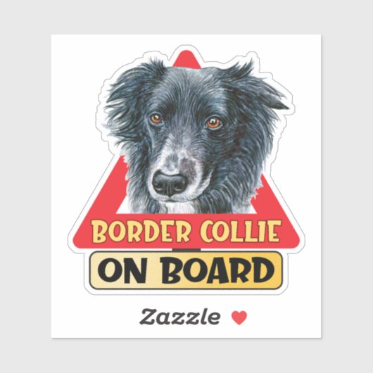 Border Collie On Board Scottish Dog Traffic Sign シール (シート)