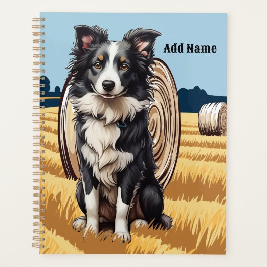 Border Collie on Farm プランナー手帳 (正面)