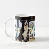 Border Collie on the beach コーヒーマグカップ (左)