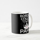 Border Collie Papa Funny For Dog Lovers Father's コーヒーマグカップ (正面右)