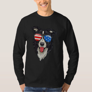 Border Collie Patriotic Dog 4th Of July American Tシャツ