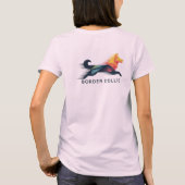 Border collie poligonal en amarillo y azul tシャツ (裏面)