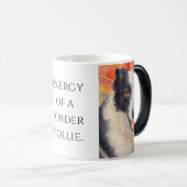 Border Collie Portrait Digital Painting モーフィングマグカップ (正面右)