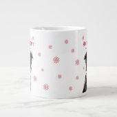 Border Collie Red Heart Bandana Christmas ジャンボコーヒーマグカップ (正面)
