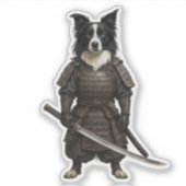 Border Collie Samurai シール (正面)