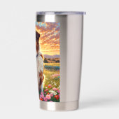 Border Collie Shepherd Dog 保温保冷タンブラー (左面)