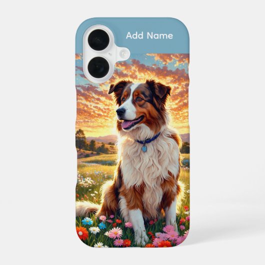 Border Collie Shepherd Dog iPhone 16ケース (裏面)