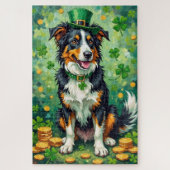 Border Collie St Patrick’s Day Lucky Dog ジグソーパズル (縦)