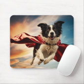 Border Collie Superhero Mousepad マウスパッド (マウス)