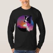 Border Collie Synthwave 80s Retrowave Aesthetic Tシャツ (正面)