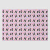 Border Collie Tissue Paper in Pink 薄葉紙 (正面)