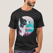Border Collie Vaporwave Retrowave Aesthetic Tシャツ (正面)