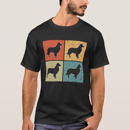 Border Collie Vintage  3 Tシャツ (正面)
