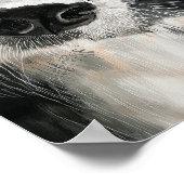 Border collie watercolor portrait ポスター (角)