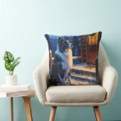 Border Collie With Christmas Lights Holiday クッション (椅子)