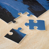 Border Collie With Christmas Lights Holiday ジグソーパズル (側面)