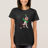 Border Collie Woman Christmas Tree Tシャツ (正面)