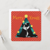 Border collies get a tree with balls カード (正面/裏面インサイチュ)