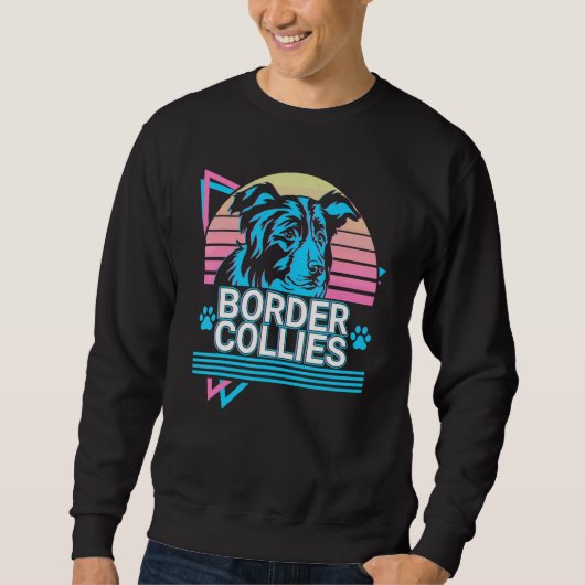 Border Collies Retro スウェットシャツ (正面)
