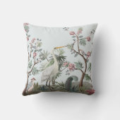 Border in chinoiserie style with storks and peonie クッション (裏面)